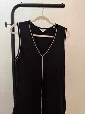 Max Studio Black Maxi Dress with White Piping